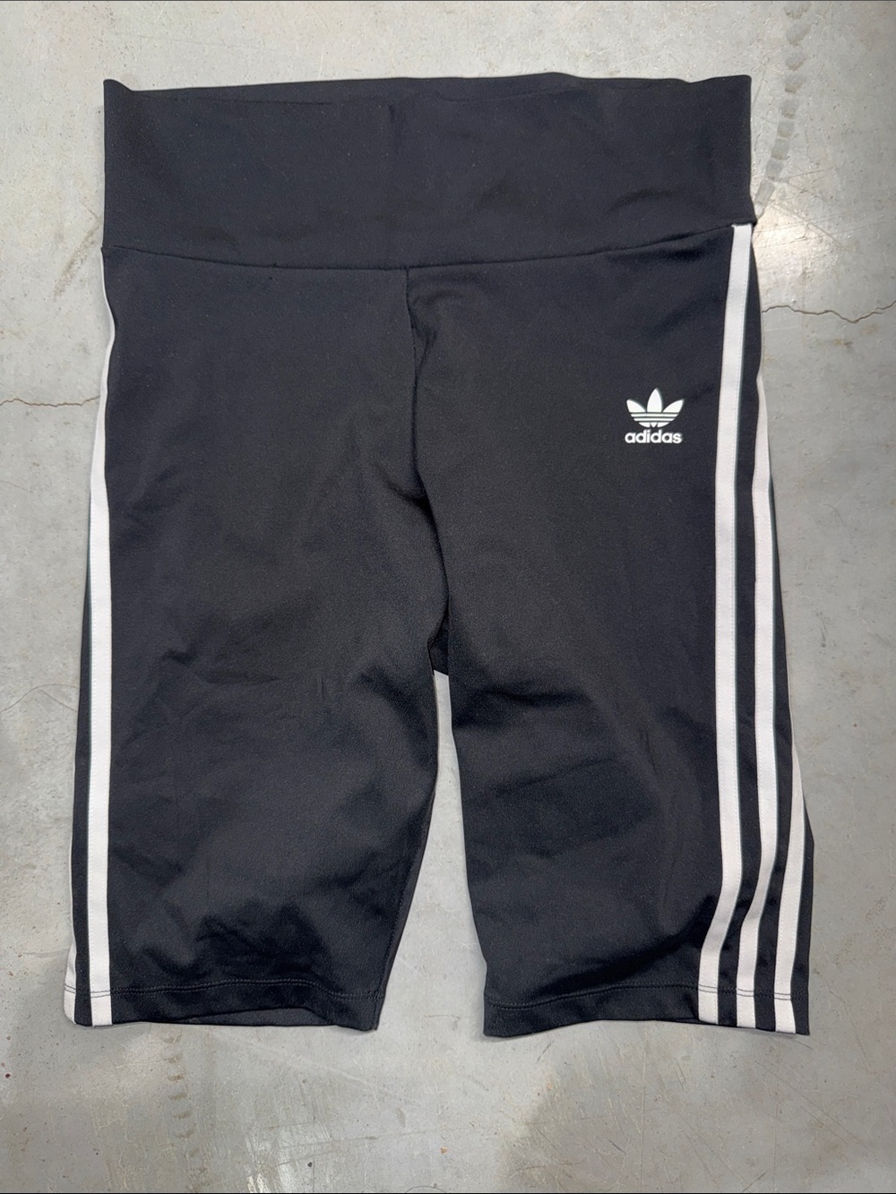 adidas Black Bike Shorts with White 3-Stripes